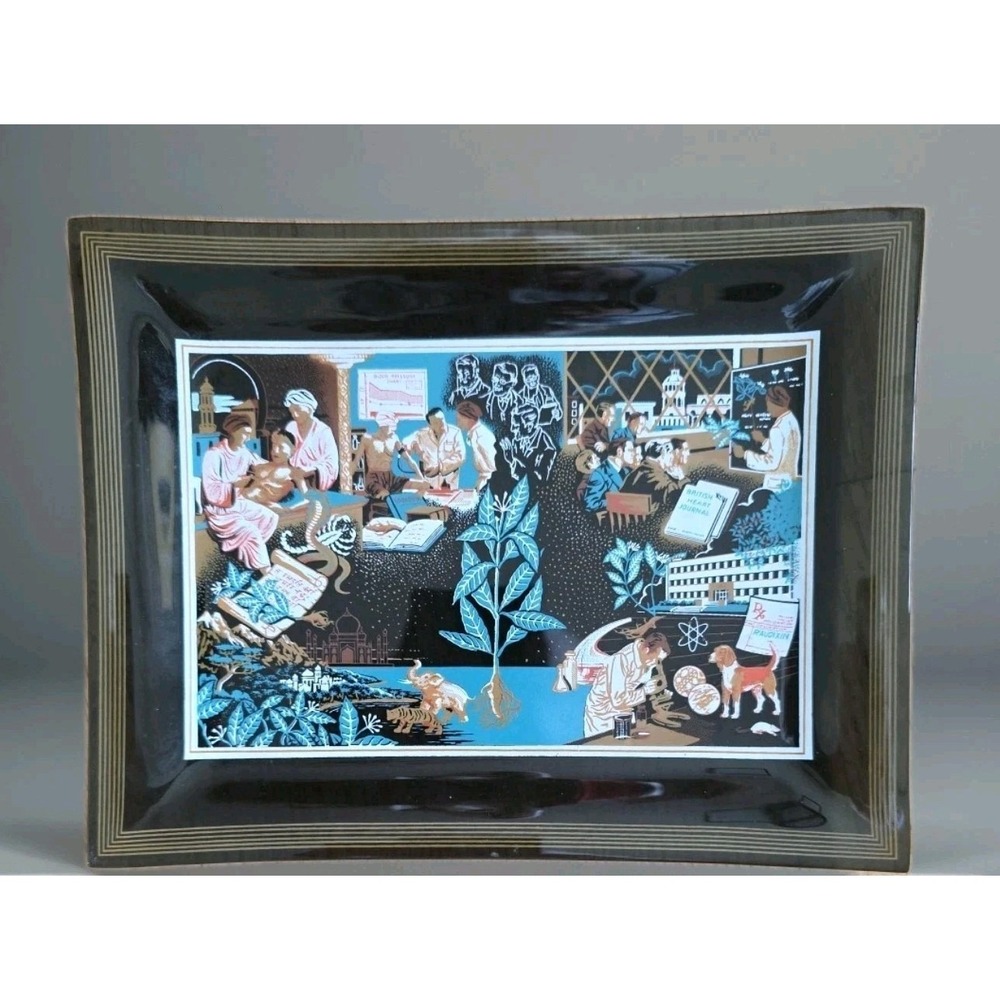 Vintage Mid-Century Medical / Pharmaceutical Advertising Glass Tray – Rauwolfia